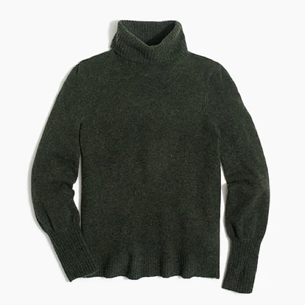 J. Crew Puff-sleeve sweater in extra-soft yarn (light blue)